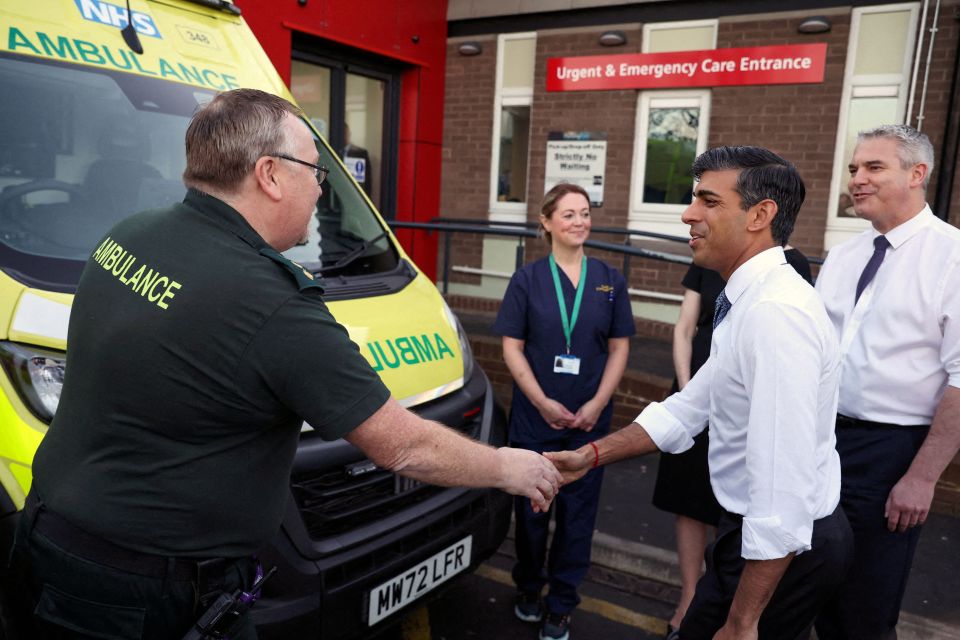 Prime Minister Rishi Sunak and Health Secretary Steve Barclay met ambulance workers in the North East this morning