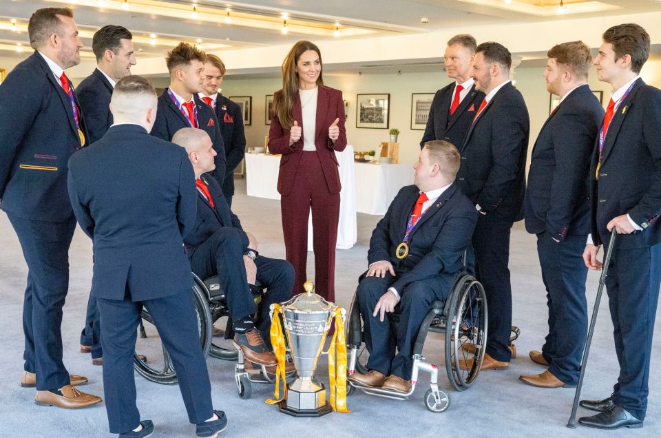 The Princess of Wales met England's Wheelchair Rugby League champs today