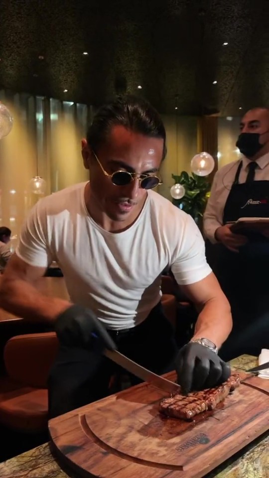 The social media sensation, Salt Bae, is believed to have started the black glove trend while cooking