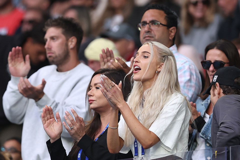 Morgan was seen cheering on Fritz at the Australian Open