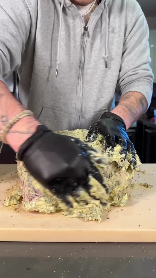 Fans were shocked as he slathered the joint with a thick layer of butter