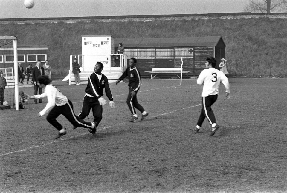 Santos enjoyed world tours to make money - seen here at Decca Sports Ground Tolworth, Surrey