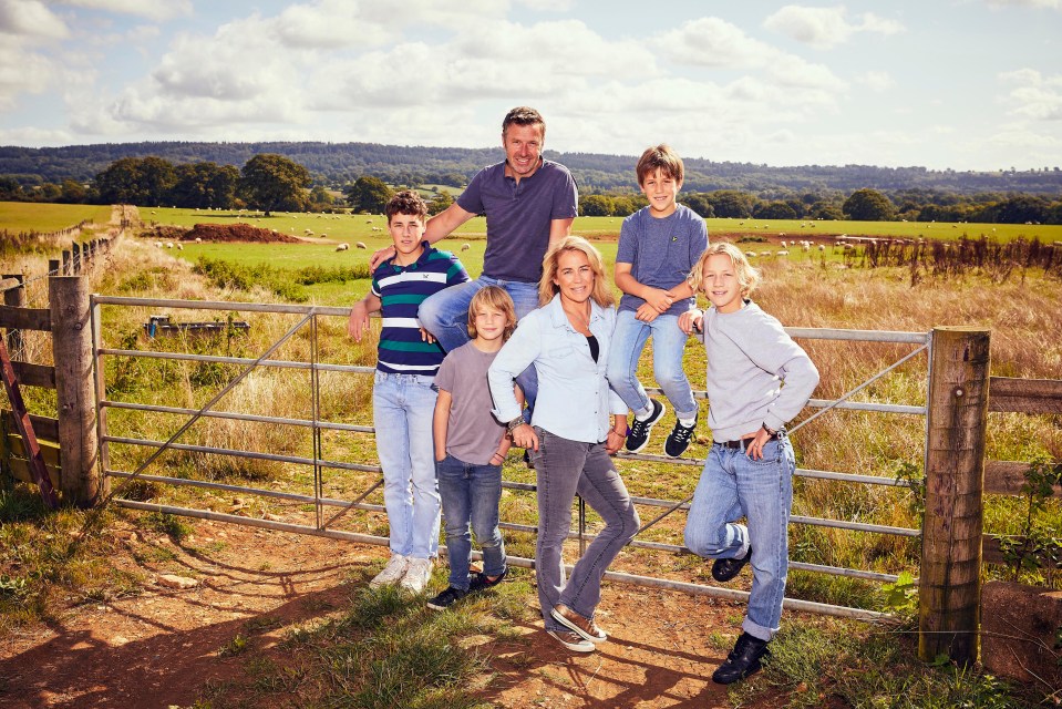 Beeny with husband Graham Swift and their four children