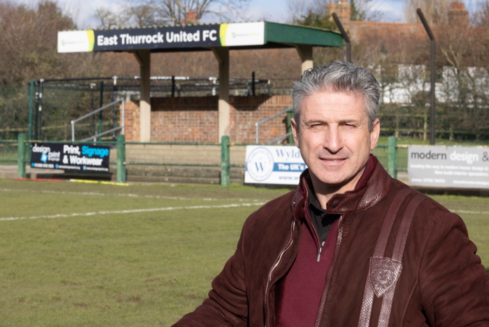 Alfie owns East Thurrock FC football club