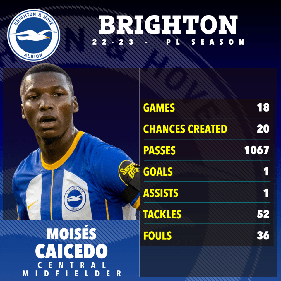 Moises Caicedo has been outstanding for Brighton