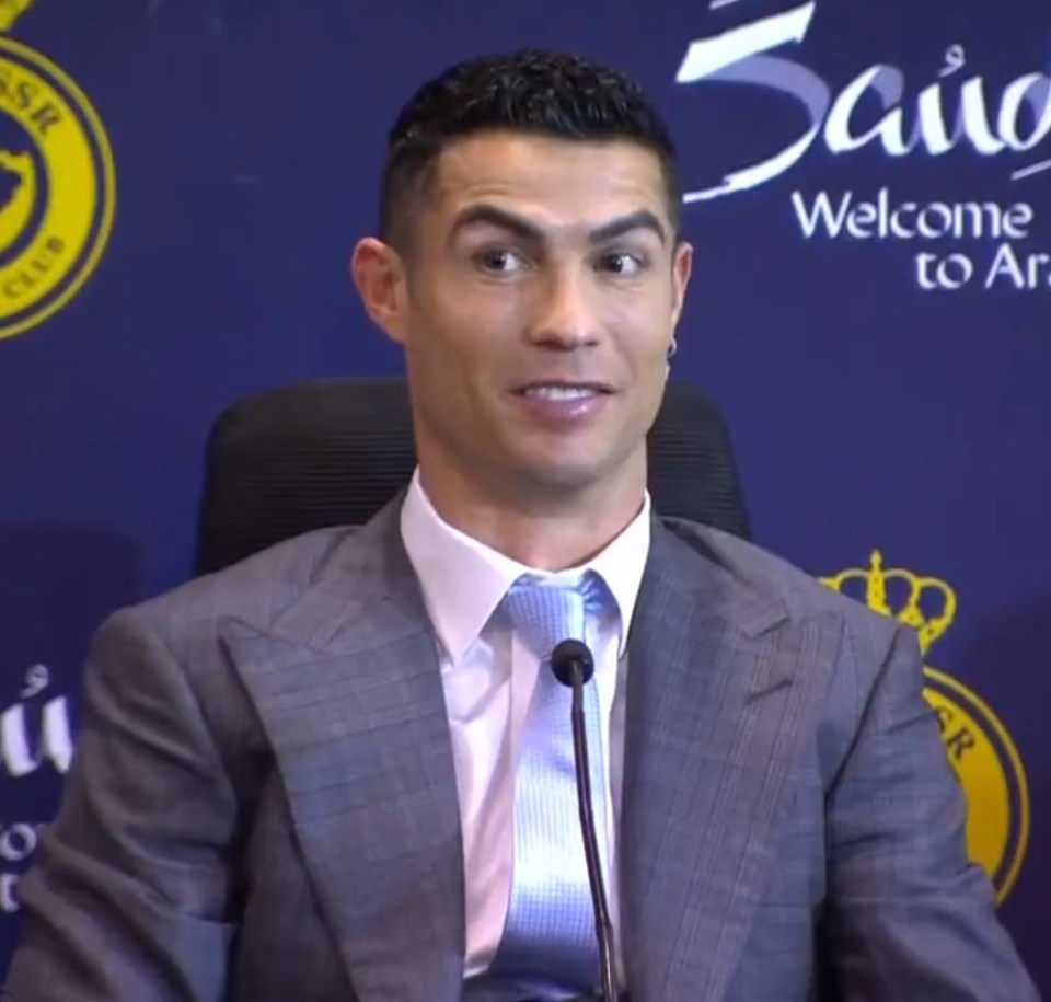 Cristiano Ronaldo had an awkward moment as journalists shouted 'Siu' at his official unveiling