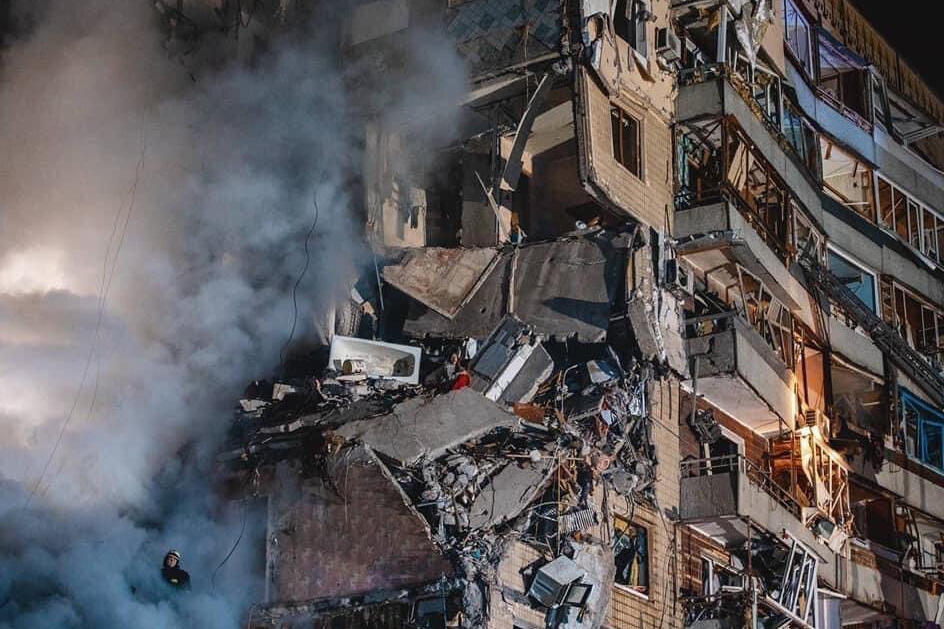 Among the colossal wreckage of the nine-storey apartment block is Anastasia Shvet