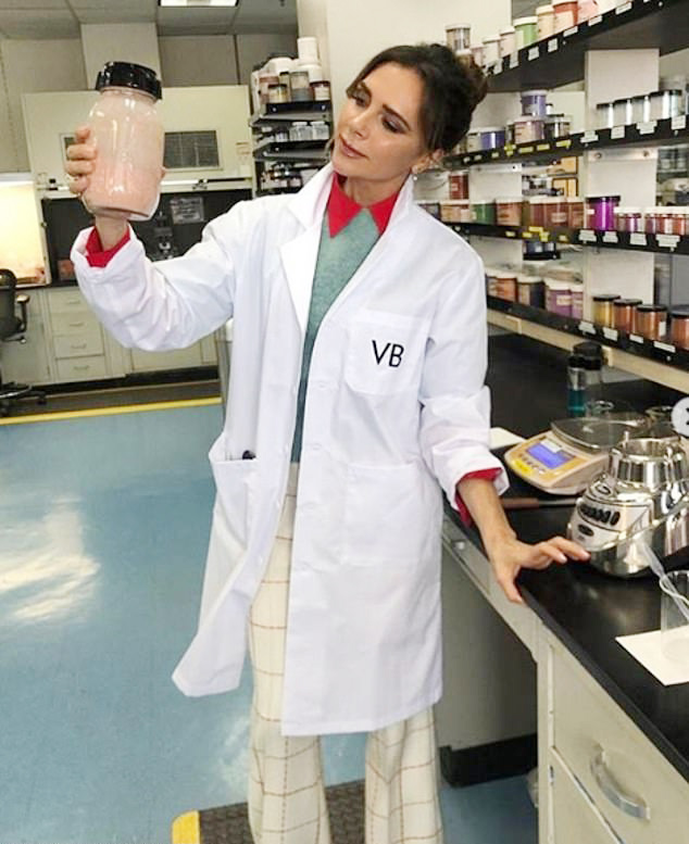 Victoria here behind the scenes at her cosmetics business