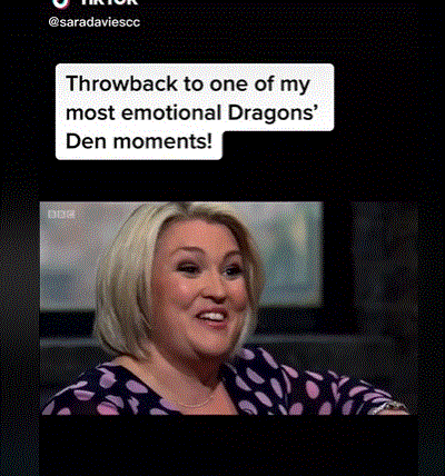 Sara shared her 'most emotional' moment on Dragons Den with fans on Tiktok - with the video getting over 600k views