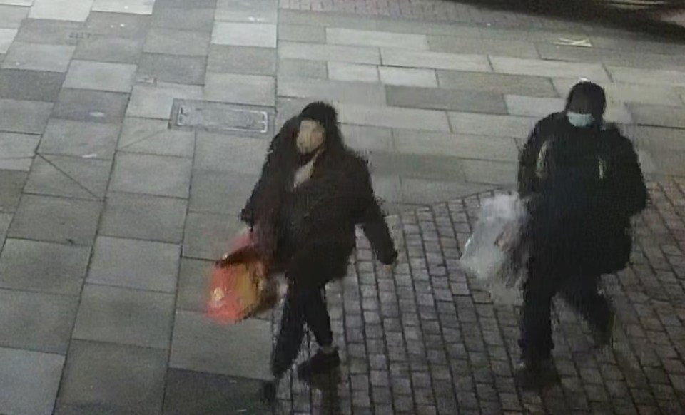 A CCTV image dated January 7 of Mark Gordon and Constance Marten walking through Flower and Dean Walk near Brick Lane, East London