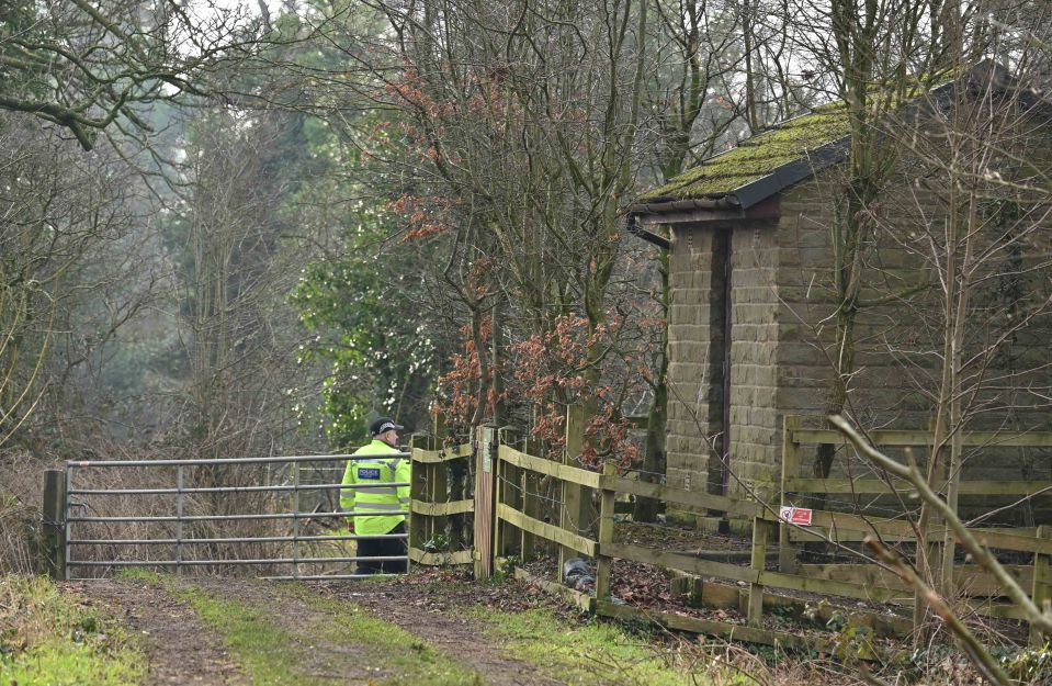 Police in St Michael’s on Wyre, Lancashire, searching a pumping station