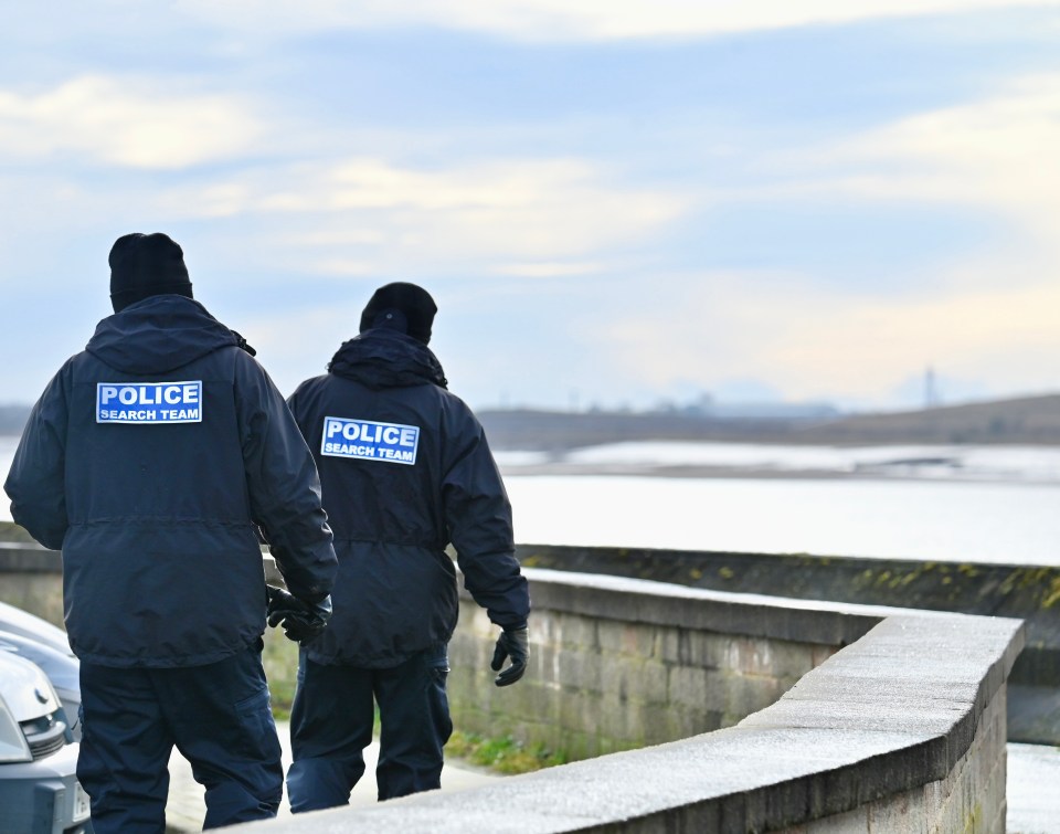 Police search teams scoured Morecambe Bay for the missing mum