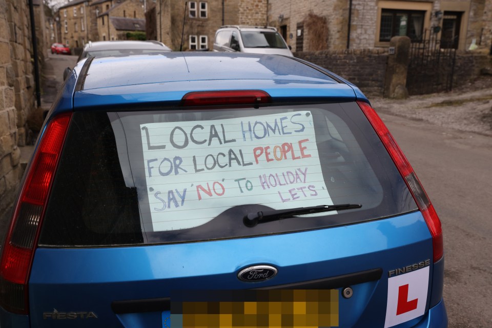 One frustrated local has posted this sign in his son's car