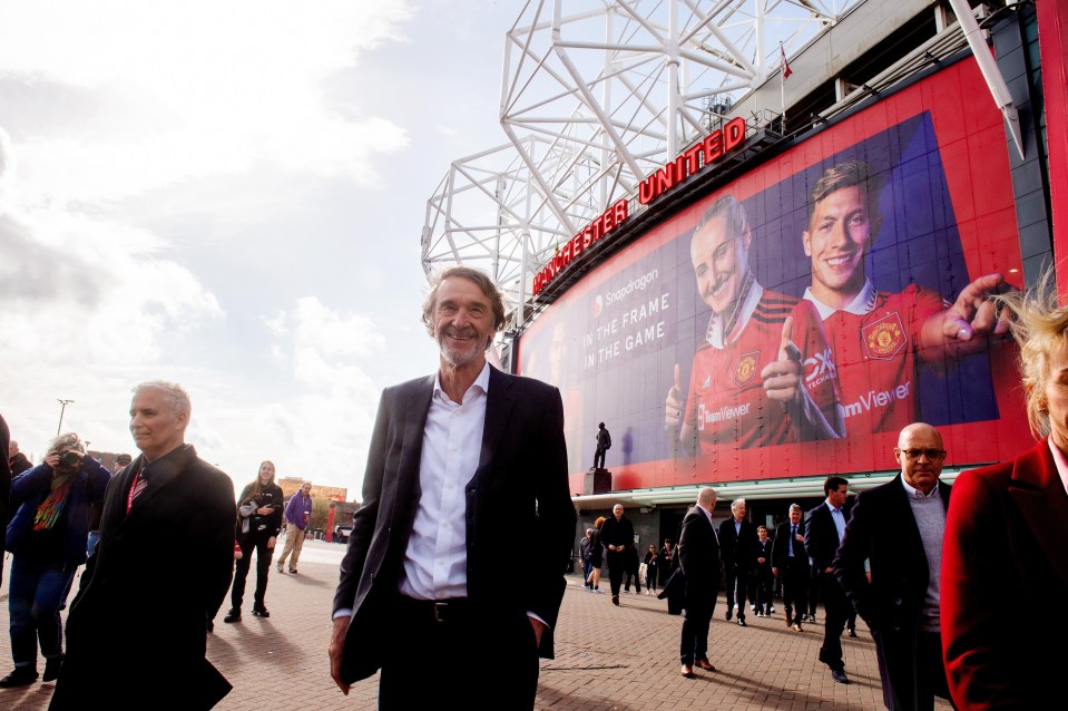 Sir Jim Ratcliffe at Old Trafford stadium — the home of Manchester United