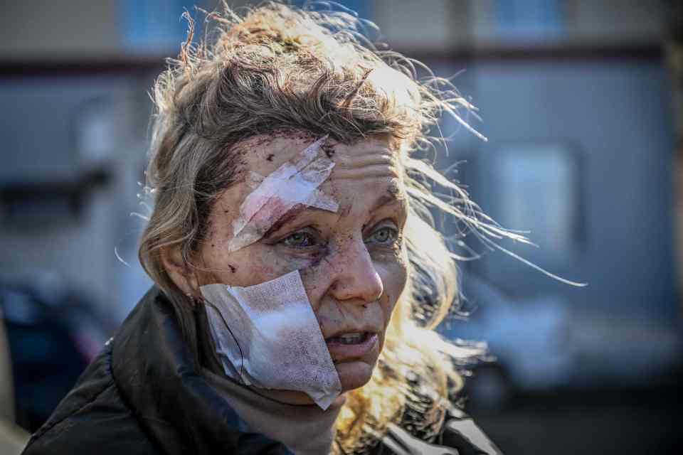 Teacher Olena Kourilo after the bombing of Chuguiv in Ukraine on February 24 last year