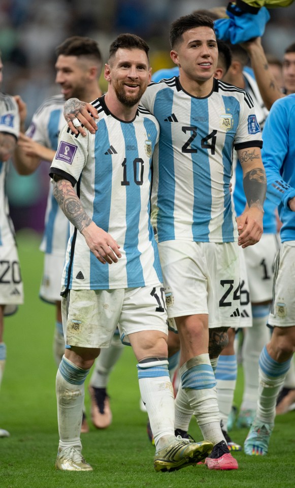 Enzo Fernandez and Lionel Messi won the World Cup with Argentina in December