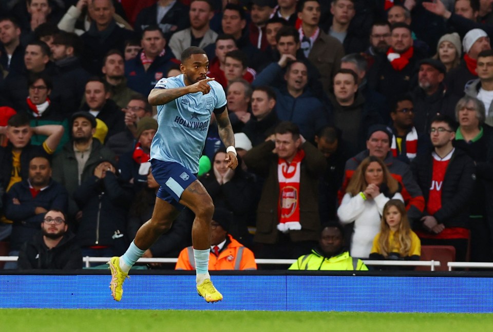 Toney scored in the 74th minute before holding aloft a shirt dedicated to Canos