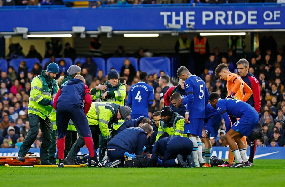 Medical experts treated the Chelsea captain on the pitch