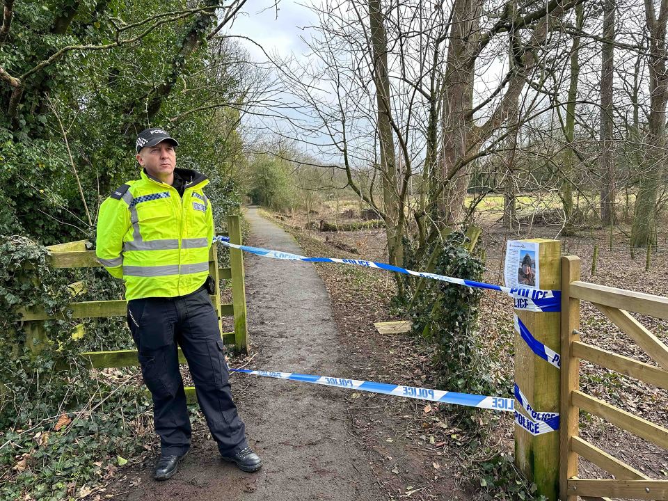 A footpath has been cordoned off where Nicola Bulley was last seen