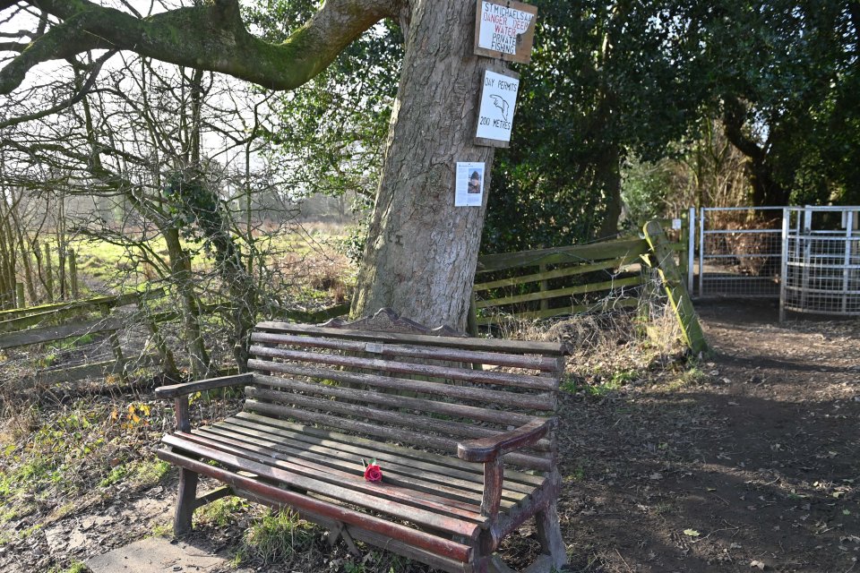 Nicola's phone and dog were found on this bench which has now been cordoned off