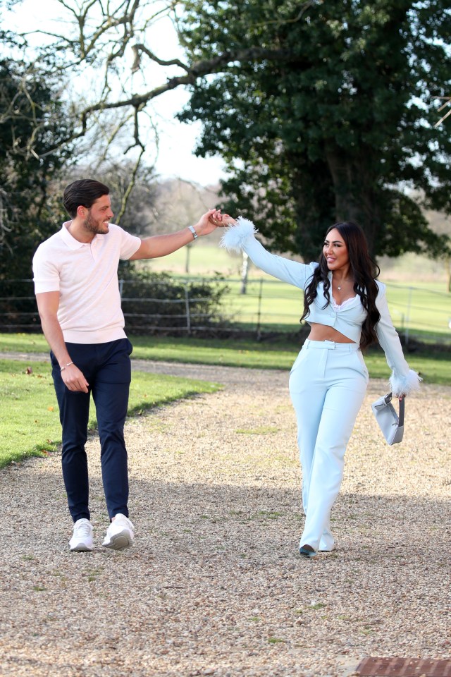 Jordan Brook and girlfriend and Geordie Shore star Sophie Kasaei film her first Towie scenes in Brentwood