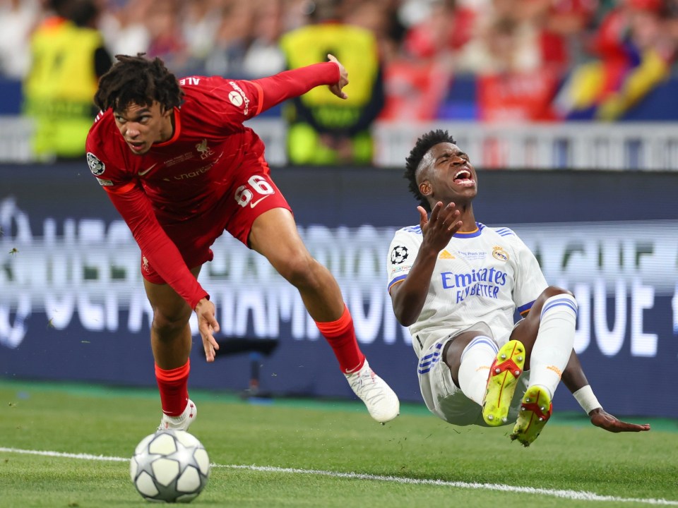 Liverpool's Trent Alexander-Arnold is set to face nemesis Vinicius Jr again