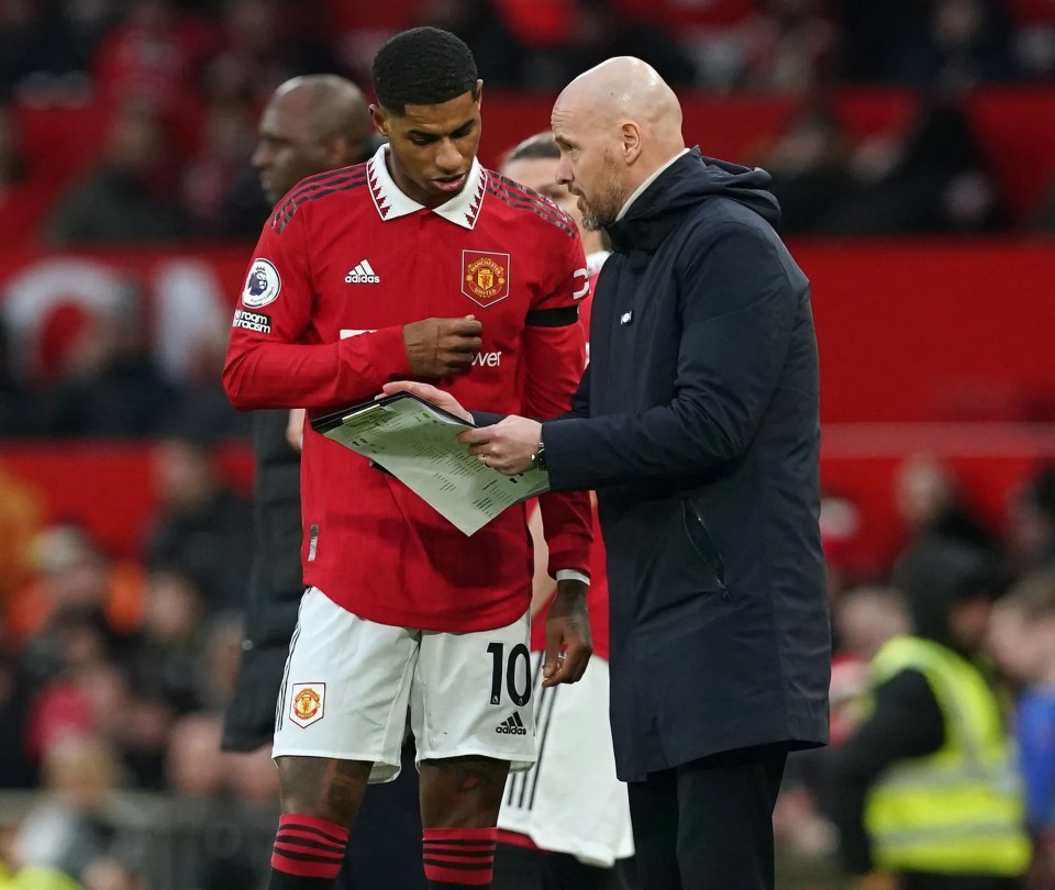 Erik ten Hag wants Marcus Rashford to score 35 goals by the end of the season