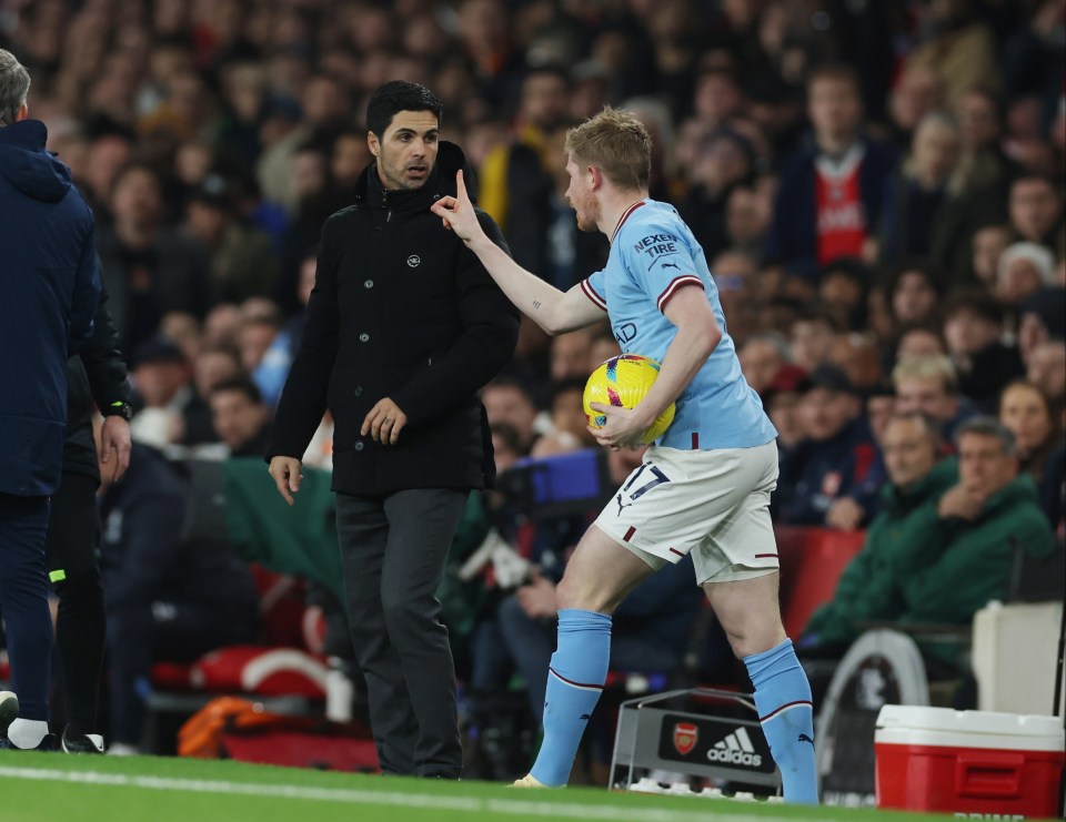 Mikel Arteta also got a telling off from the Man City ace