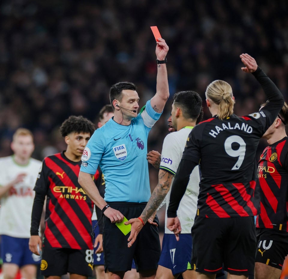 Tottenham finished the game with ten men after Cristian Romero was sent-off