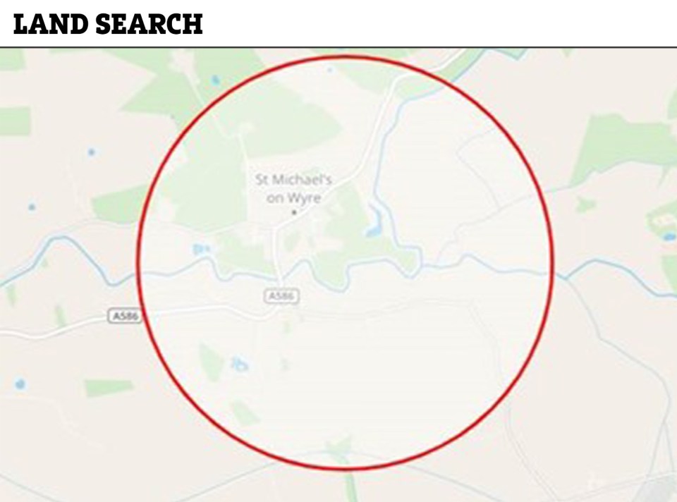 A land search includes St Michael's and the surrounding area and covers a radius of roughly half-a-mile