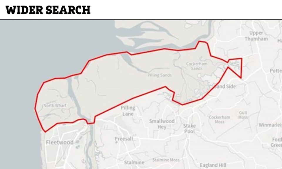 Efforts continued across Morecambe Bay, on the Irish Sea, searched 'with the same level of intensity' as elsewhere