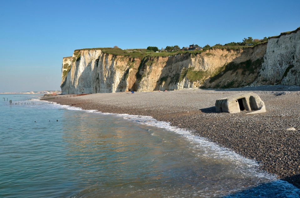 The dramatic cliffs and pebble beach of Pourville