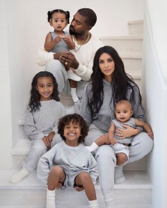 Kim Kardashian, Kanye West, and their children