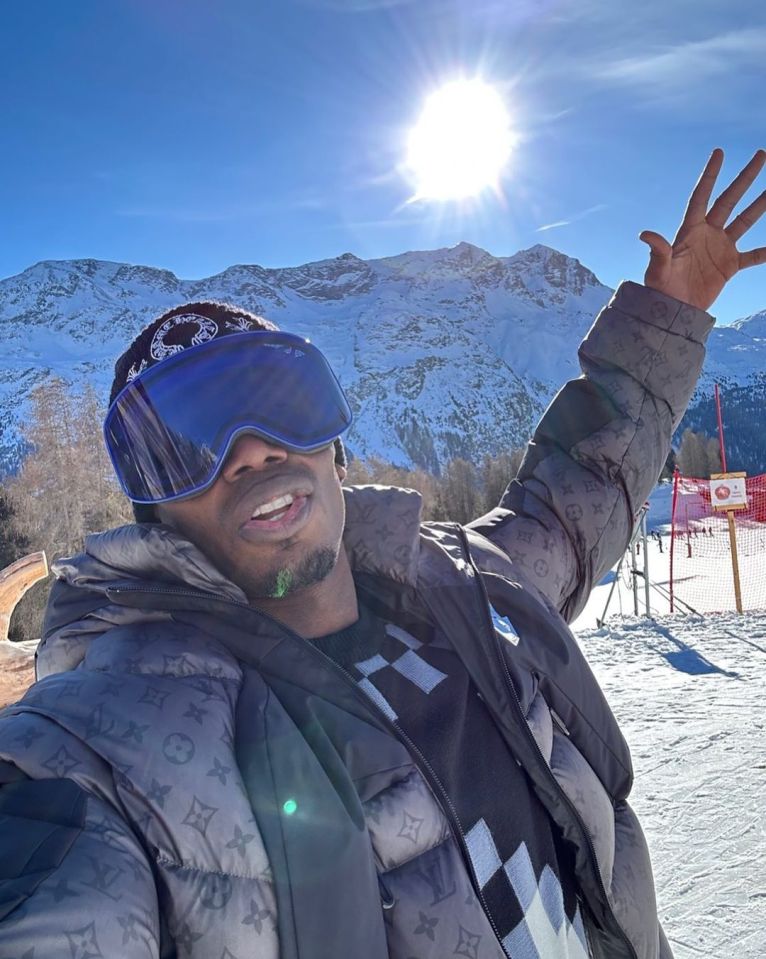 Paul Pogba enjoyed a skiing holiday in December