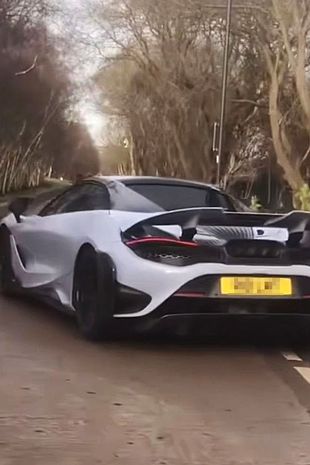 The star's McLaren 765 Long Tail had a number plate registered to a Skoda