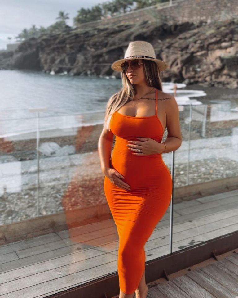 The stunning Geordie Shore star is expecting to give birth in June