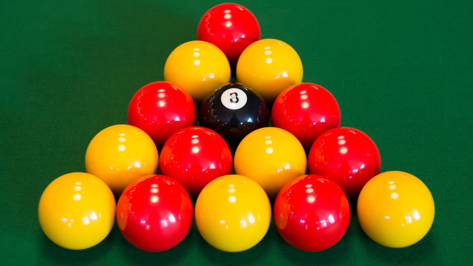 For those of you wondering, this isn’t the correct way to set up the rack in a game of pool