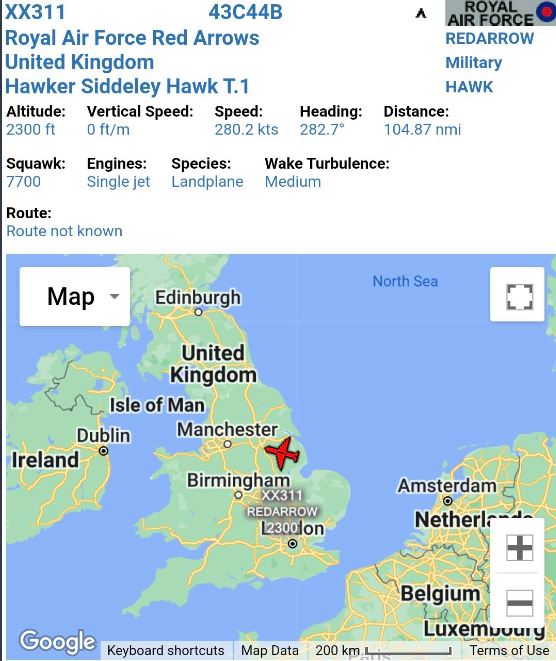 Maps show the plane was at 2,300ft following an unknown route