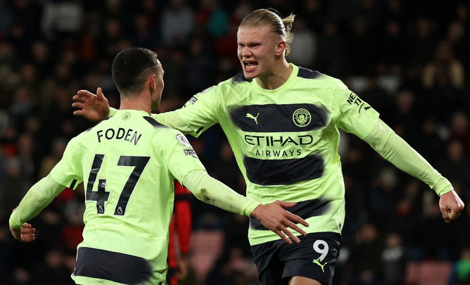 Man City are the current Premier League champions. Pictured Erling Haaland and Phil Foden