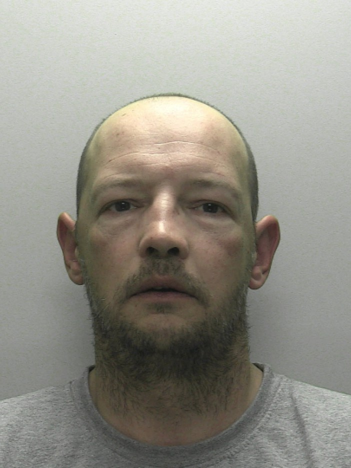 Police mugshot of killer biker Benjamin Parry