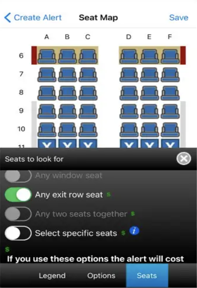 The Seat Alerts app notifies you if your preferred seat becomes available