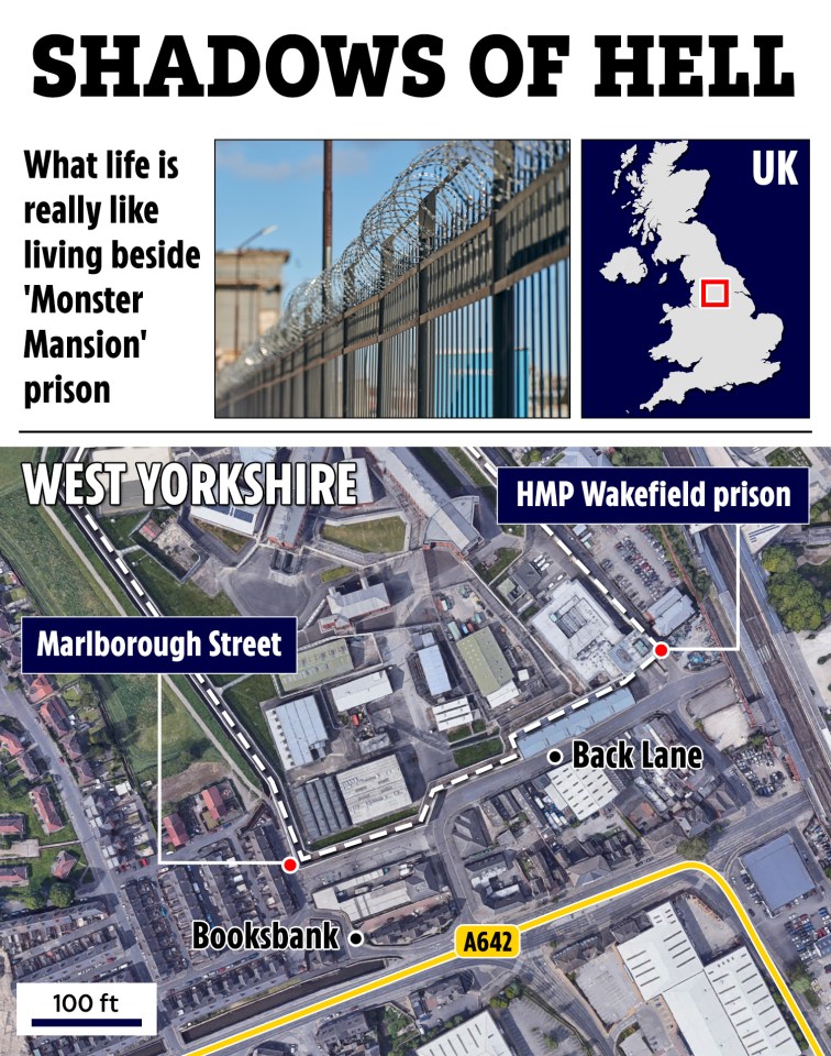 Homes on Marlborough Street are just 10 feet away from the prison