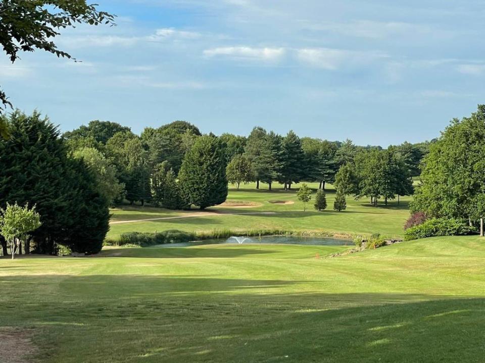 A number of beautiful lakes are scattered along the course