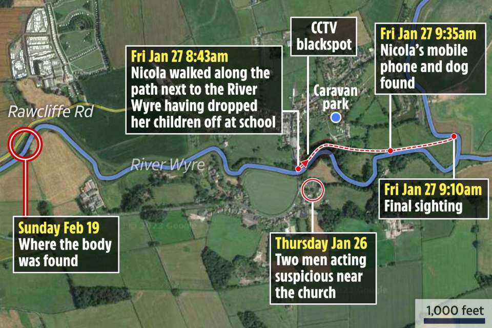 Police worked out Nicola's movements on the day she went missing