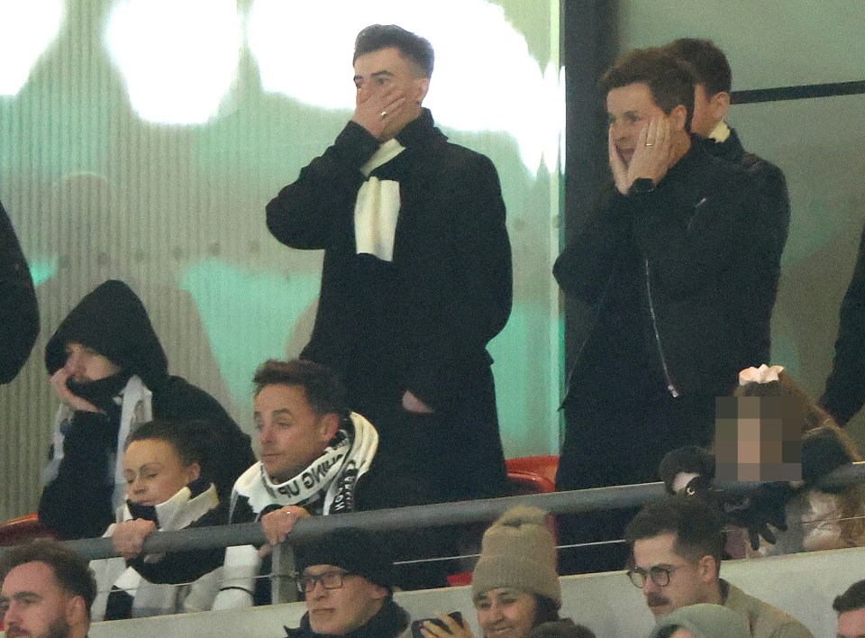 Ant and Dec look disconsolate as their beloved Newcastle are beaten in the final