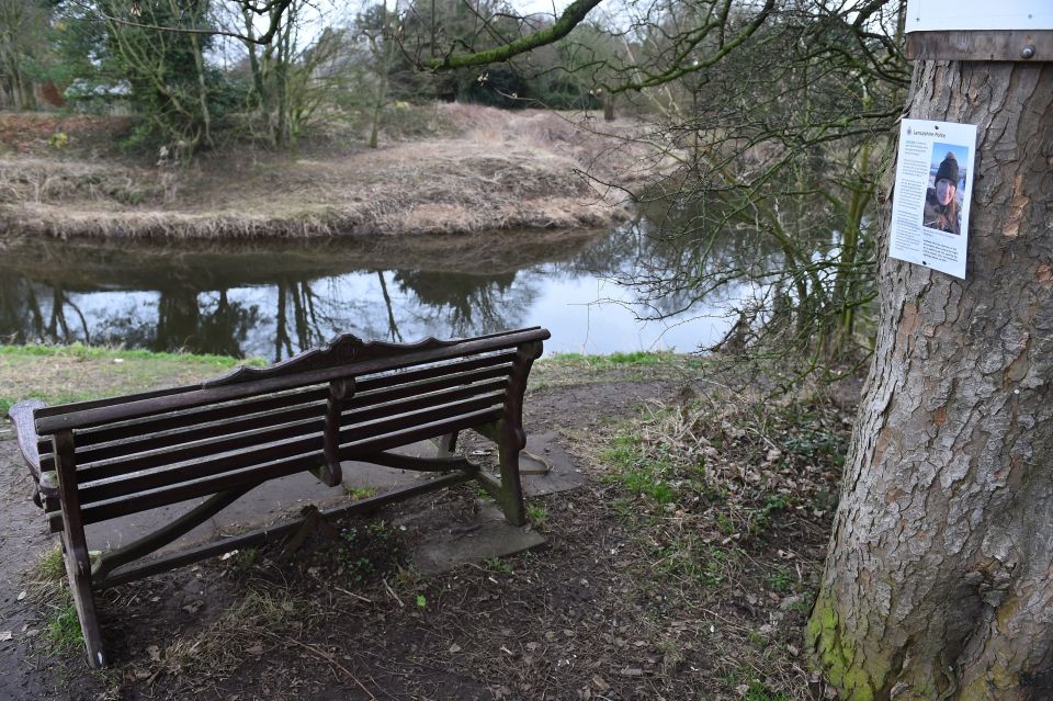 The bench where Nicola's belongings were discovered