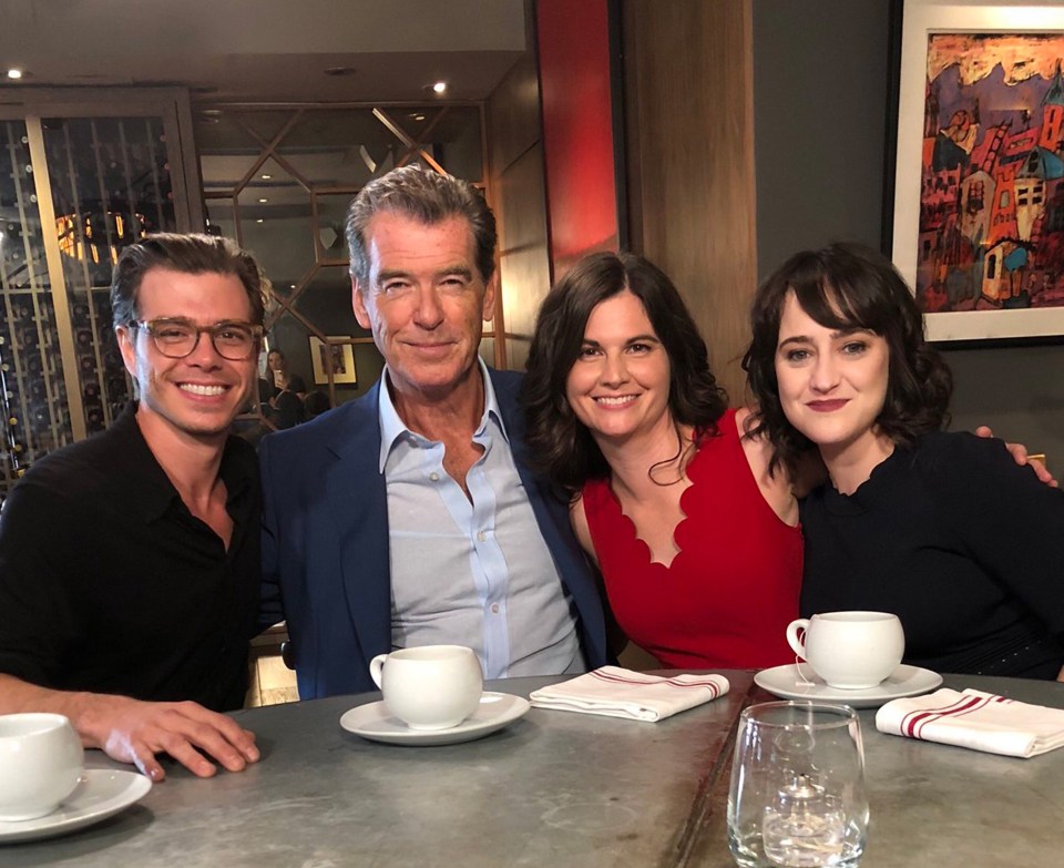 Lisa pictured with her co-stars Matthew Lawrence, Pierce Brosna and Mara Wilson