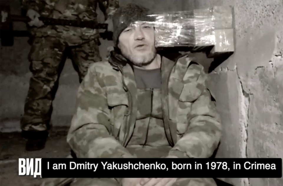 A still from the barbaric footage of Yakushchenko allegedly being murdered with a sledgehammer