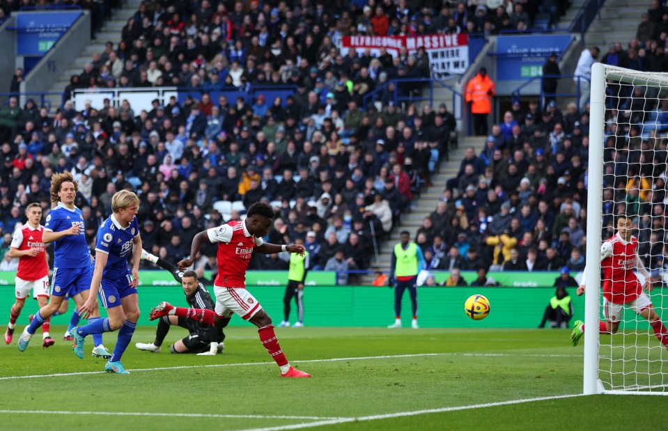 Saka’s goal was ruled out due to an offside in the build-up