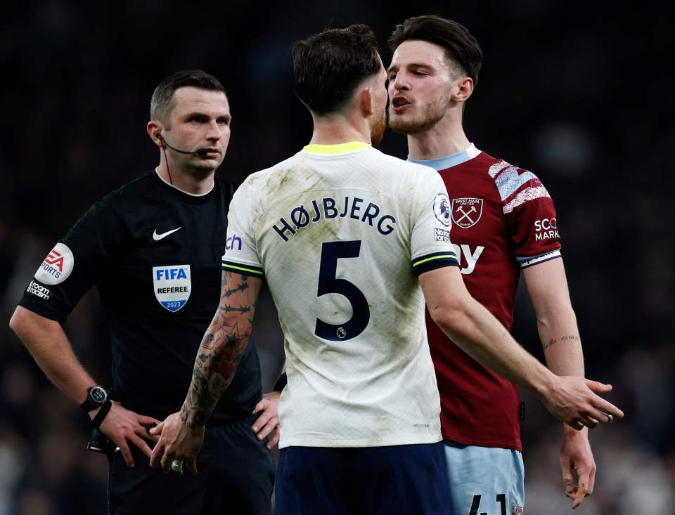 Declan Rice had some choice words for Pierre-Emile Hojbjerg